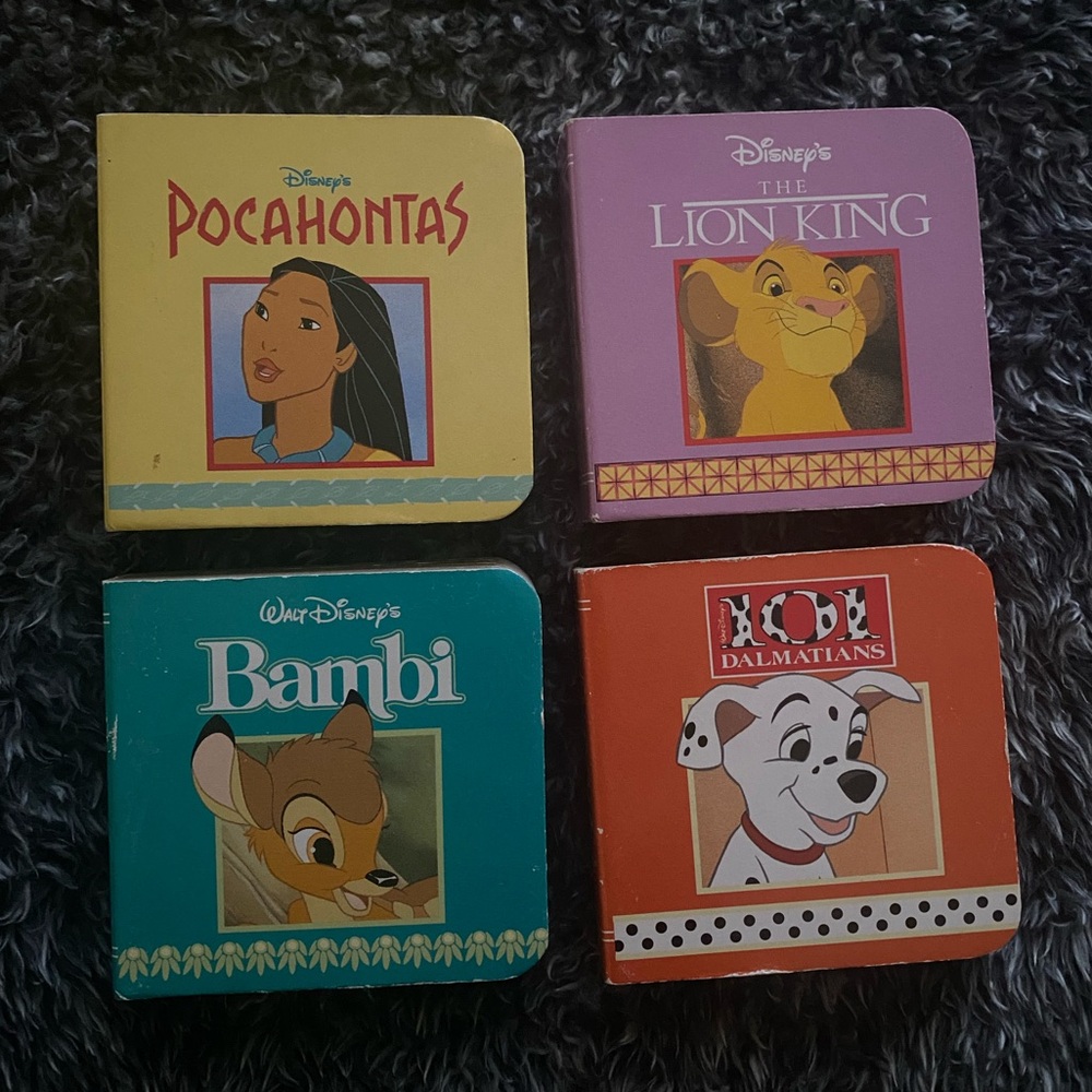 Disney Classics Book Block Lot Of 4 Collection Mini Board Books (1999)